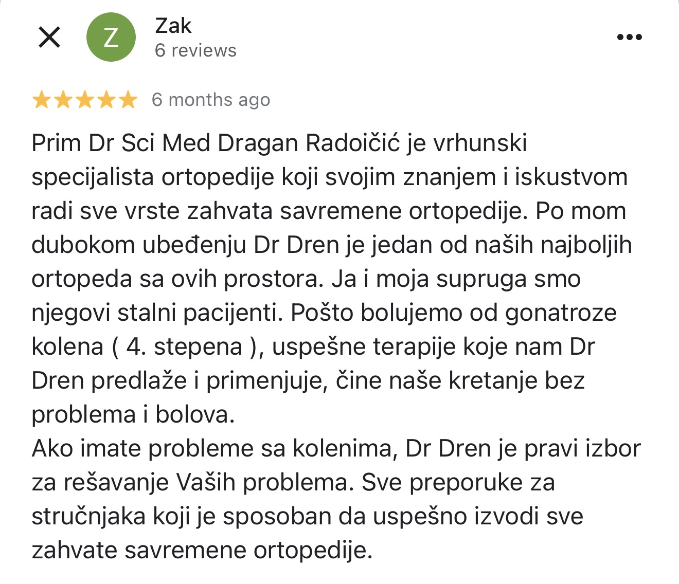 koleno gonartroza dr dren iskustva dr radoicic iskustvo