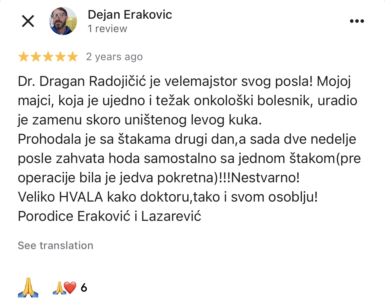 zamena kuka artroplastika kuka dr dren iskustva dr radoicic iskustvo